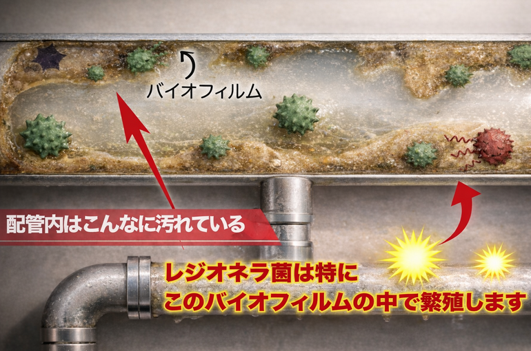 バイオフィルムは排出されずらい